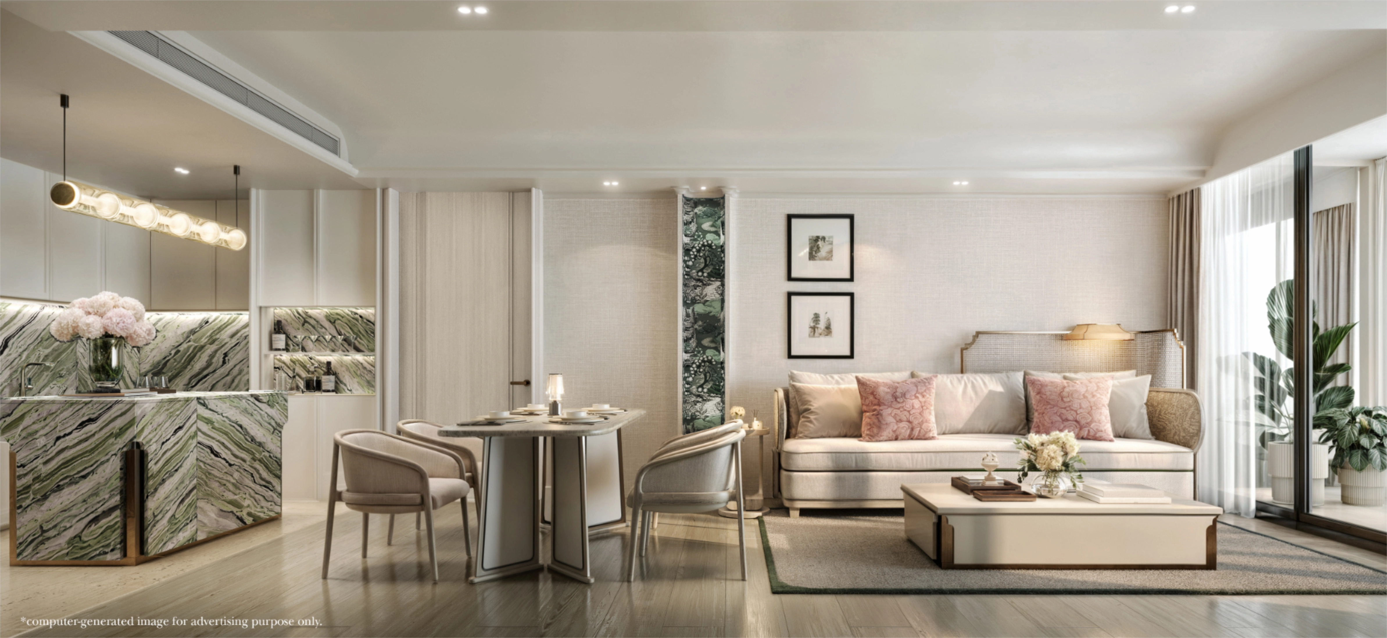 2 Bedroom 100 sq.m. - Kitchen & Living Area